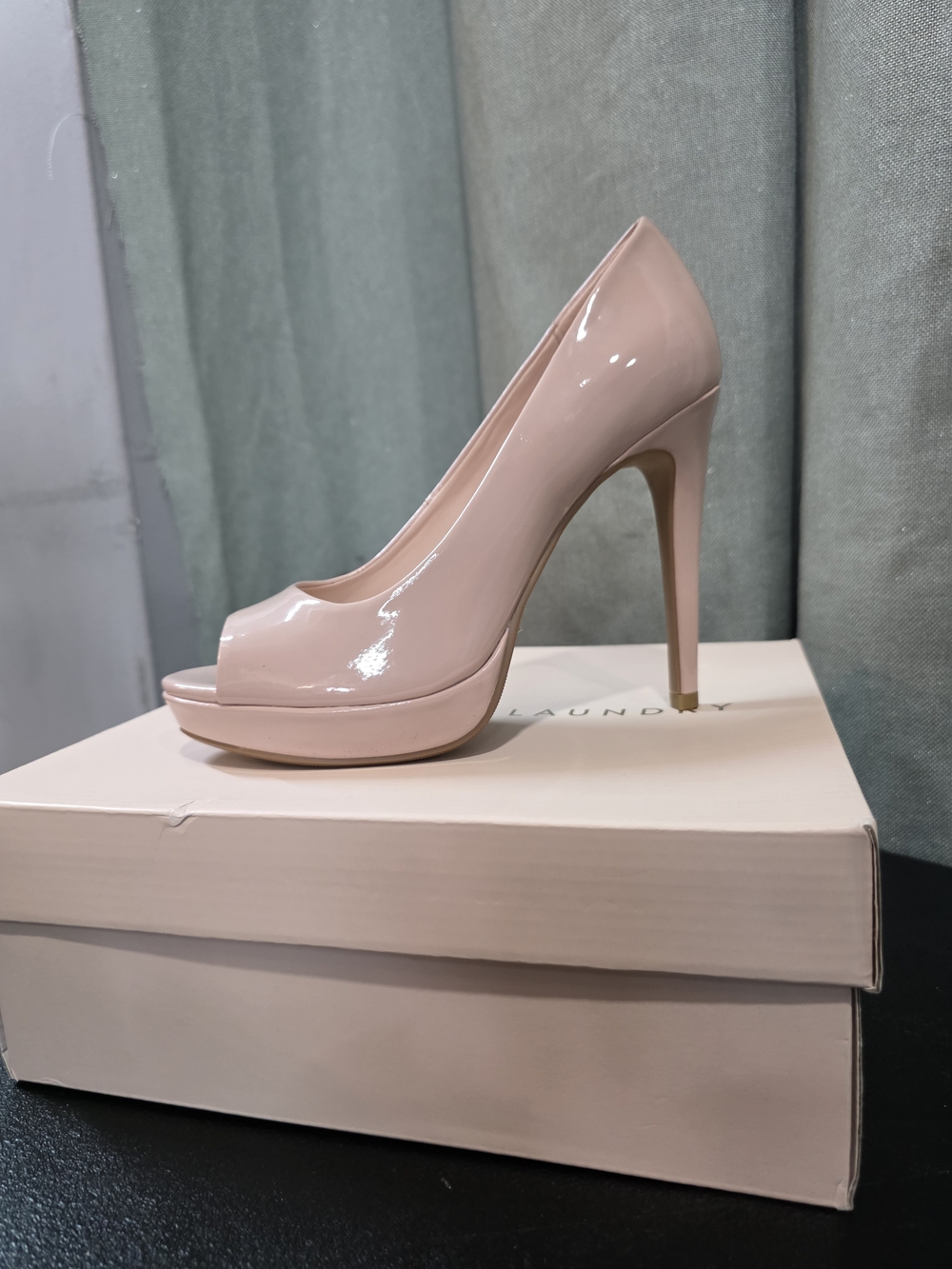 Chinese Laundry Blush Patent Peep-Toe Platform Pump